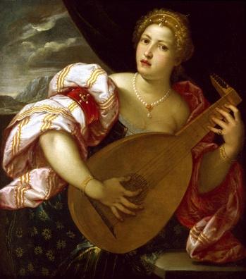 unknow artist Young Woman Playing a Lute oil painting image